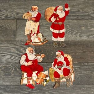 Festive Santa Claus Holiday Decor Set - Red and White